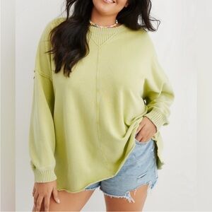 Aerie Down to Earth Sweatshirt Color- Lime Green Size-Medium NWT